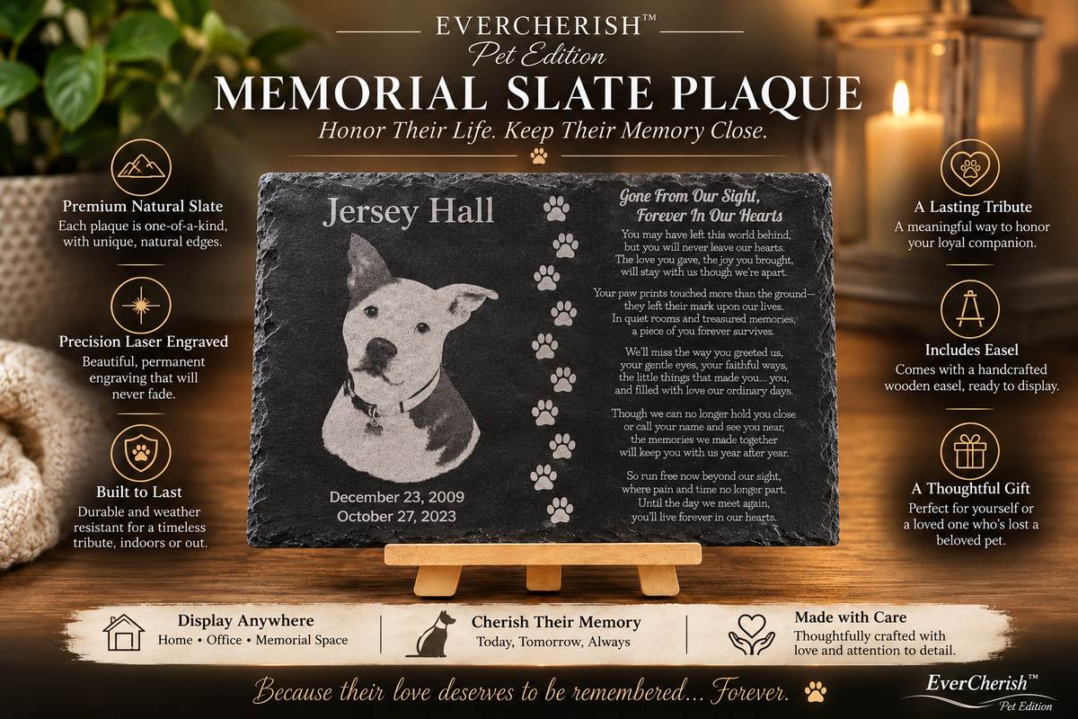 EverCherish™ Pet Slate Memorial Plaque