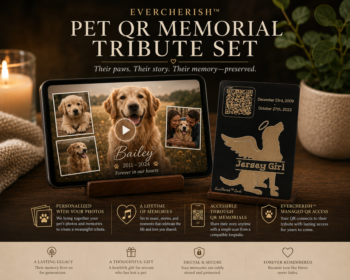 EverCherish™ Pet QR Memorial Tribute Set