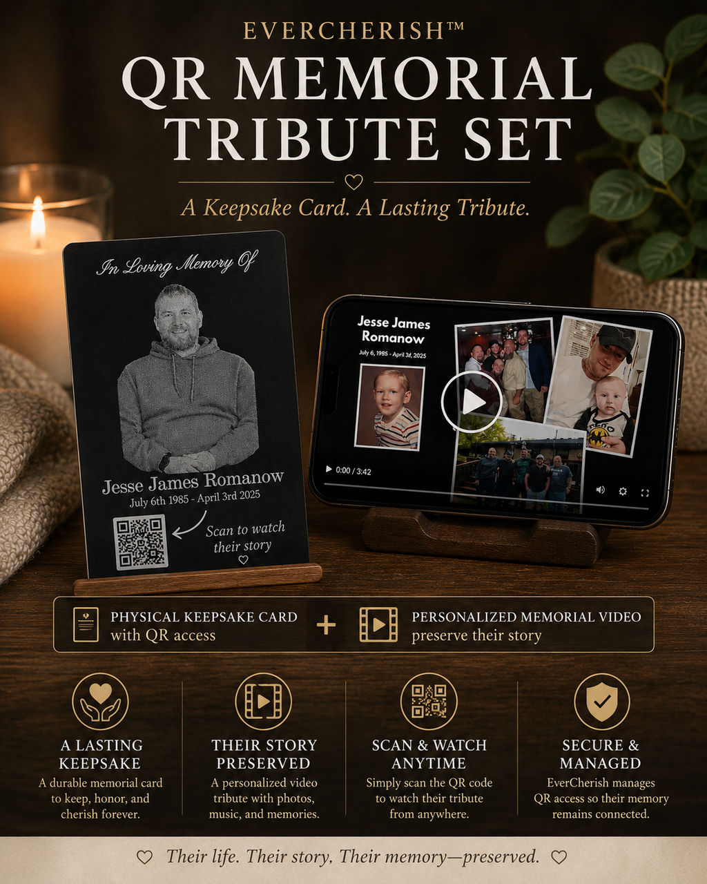 EverCherish™ QR Memorial Tribute Set