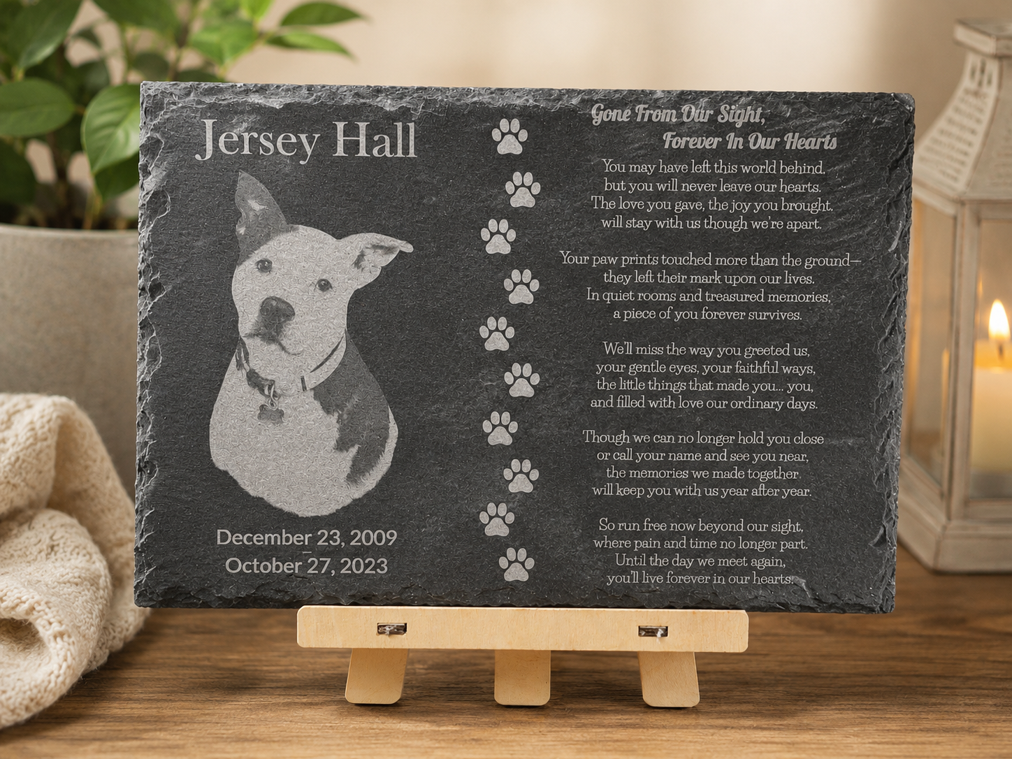 EverCherish™ Pet Slate Memorial Plaque